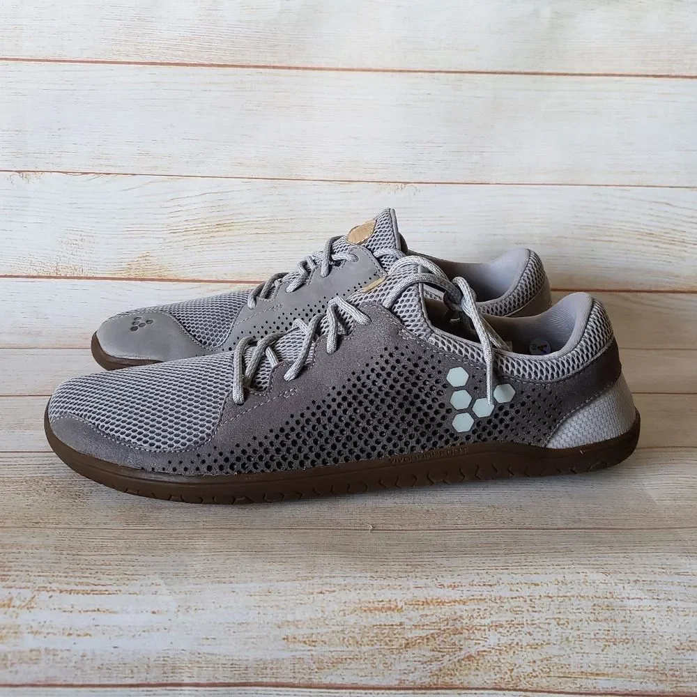 Vivobarefoot Primus Trio Leather/Mesh Grey Walking Running Outdoor Sneakers Men